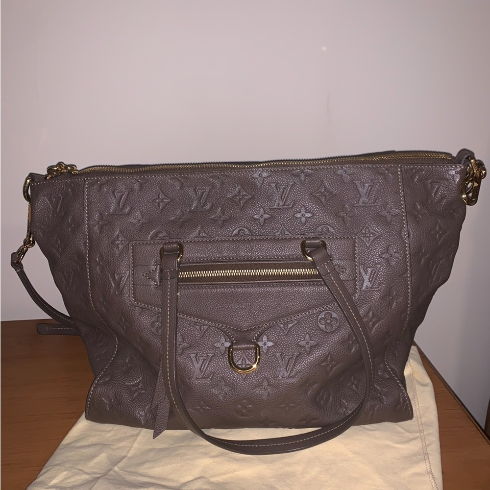 Louis Vuitton Taupe Embossed Shoulder Bag